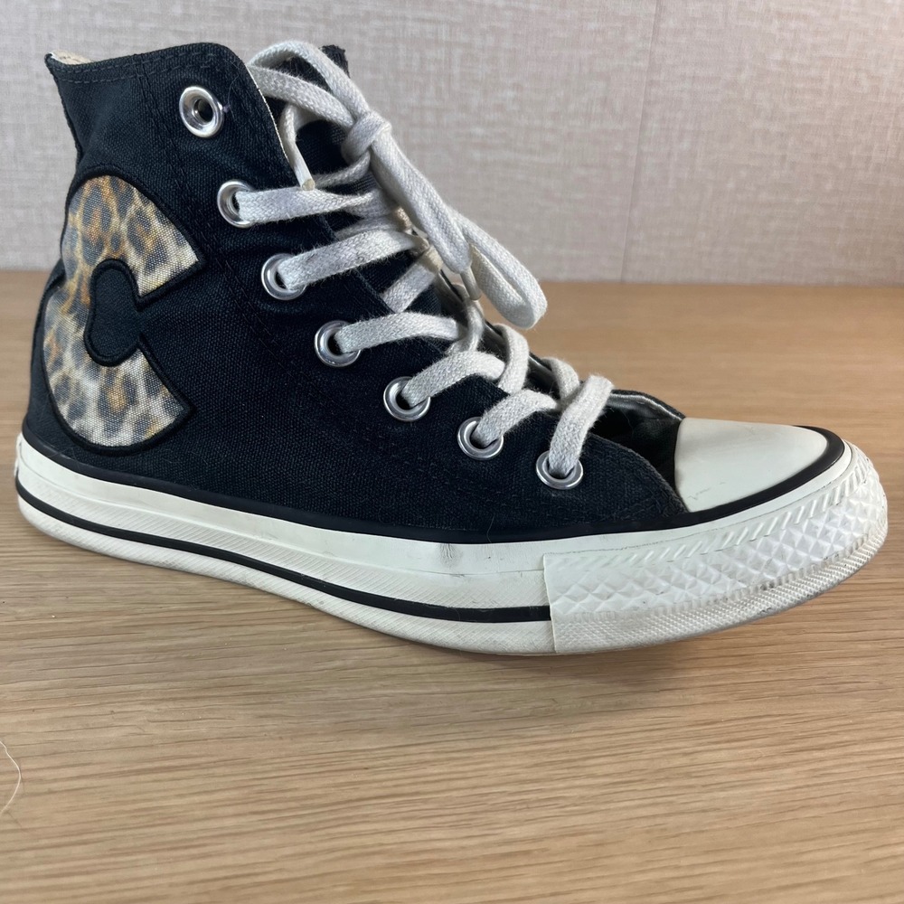 Converse Chuck Taylor All Star High Top Black Leopard C Patch Canvas Mens 3 W 5
